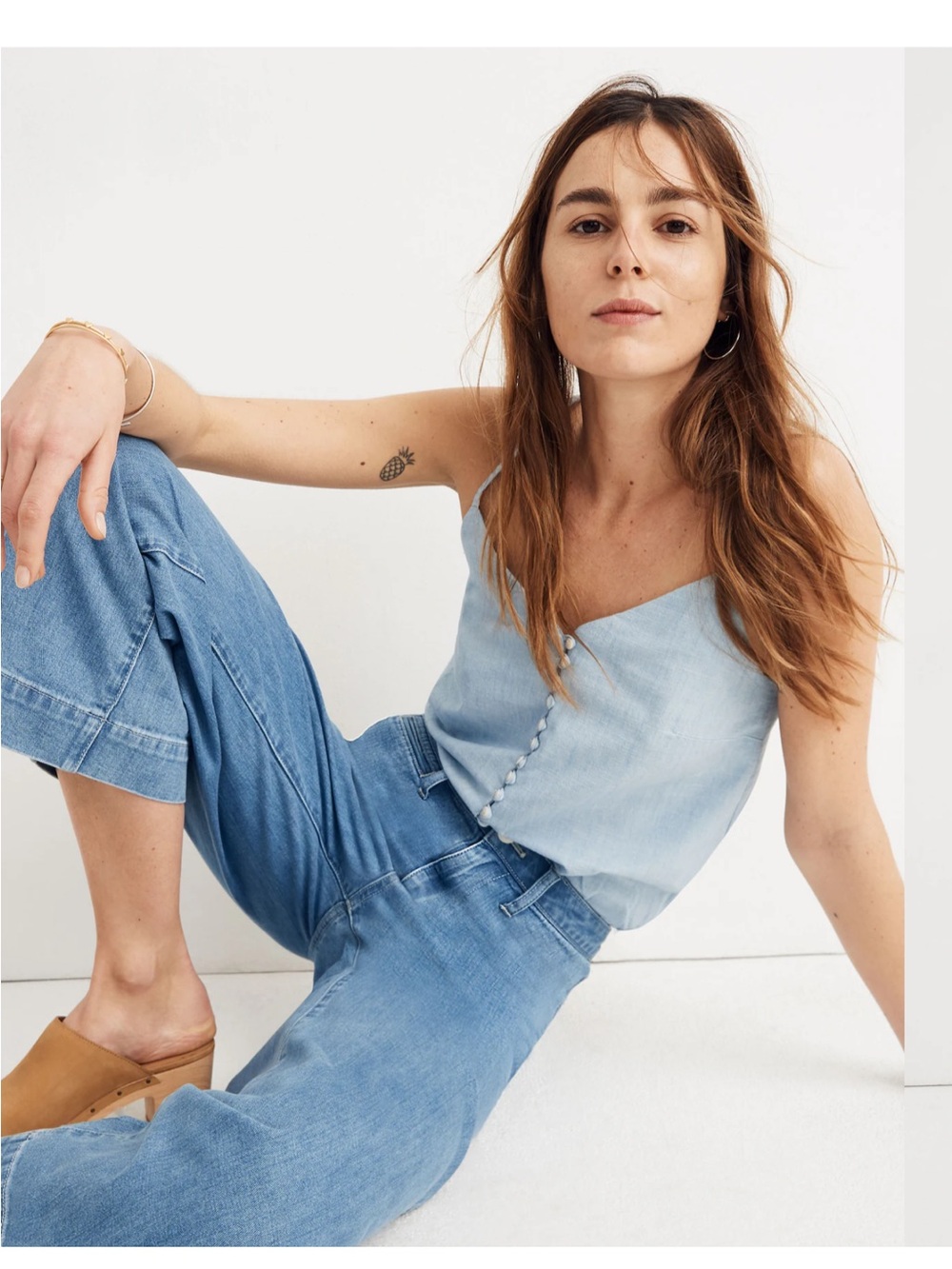 Madewell Emmett Wide-Leg Crop Jeans in Langston Wash size 27